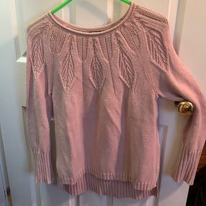 Chaps long sleeve light pink with glitter sweater. Size medium.